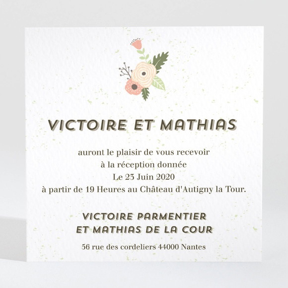 Carton d'invitation mariage En Tandem réf.N3001352