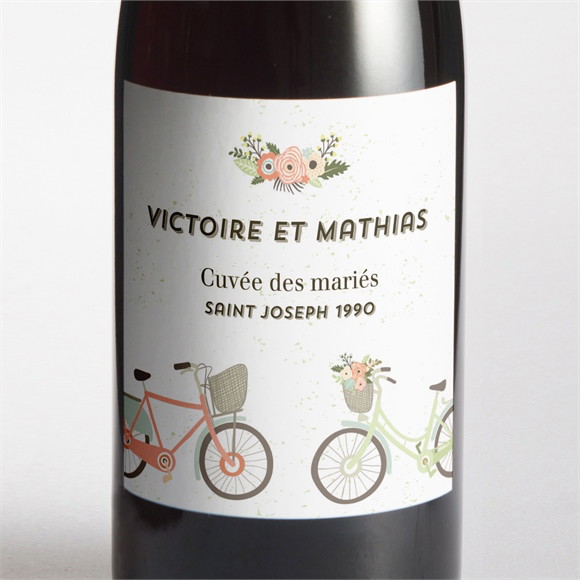 Etiquette de bouteille mariage En Tandem réf.N3001354