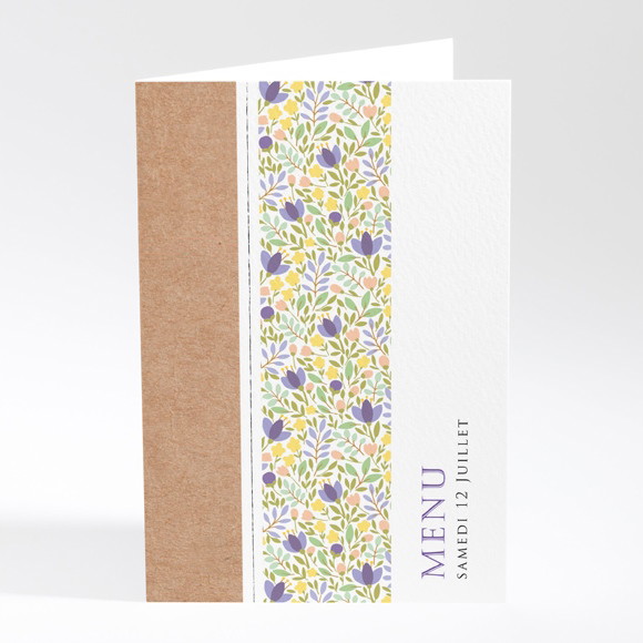 Menu mariage Kraft et floral réf.N401785