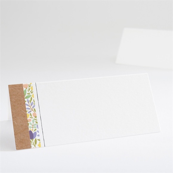 Marque-place mariage Kraft et floral réf.N440644