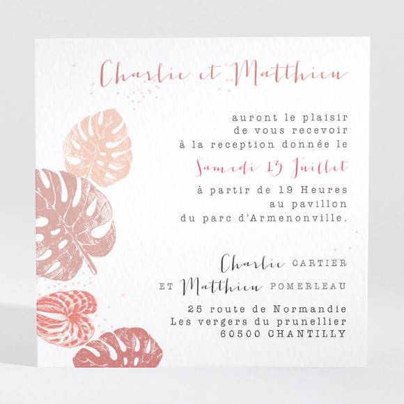 Carton d'invitation mariage Ronde chaude réf.N3001362