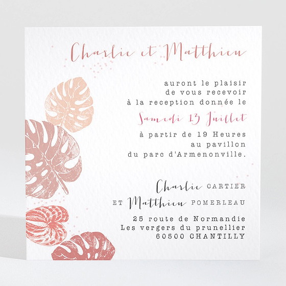 Carton d'invitation mariage ronde chaude