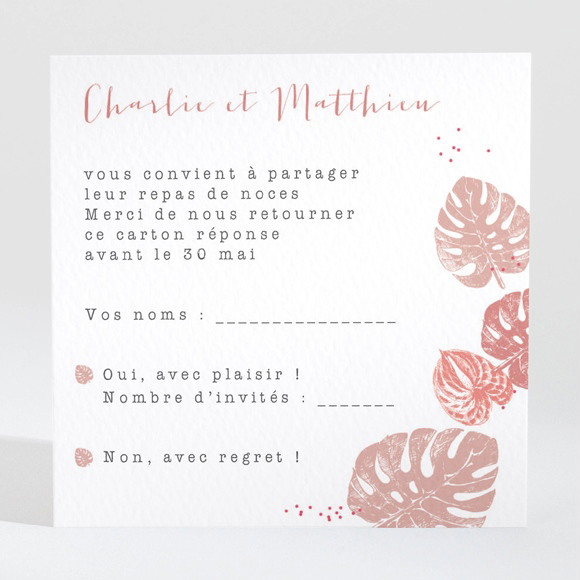 Carton réponse mariage Ronde chaude réf.N3001363