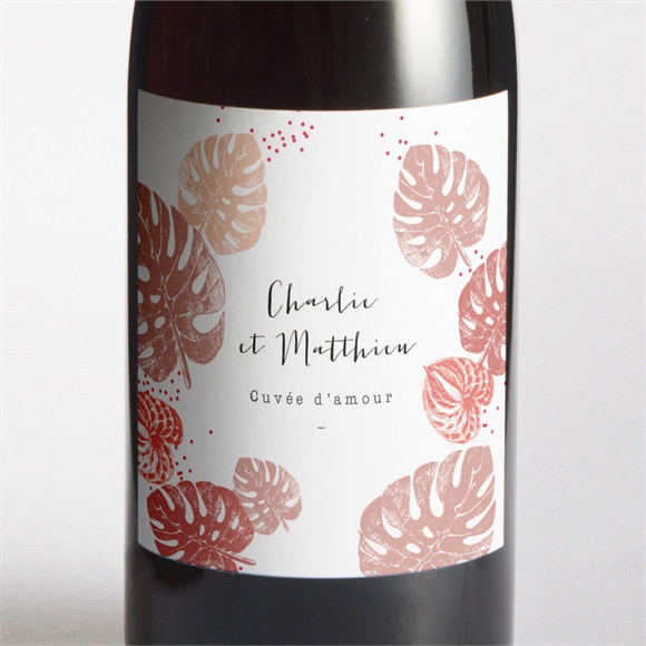 Etiquette de bouteille mariage Ronde chaude réf.N3001364