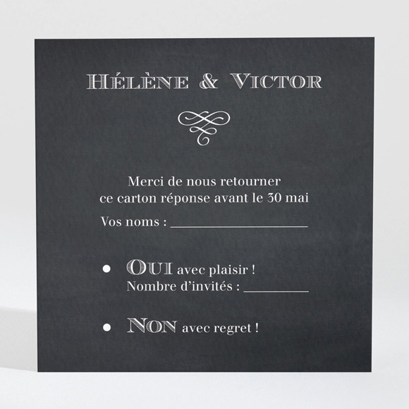 Carton réponse mariage Jeu d'ardoise réf.N3001370