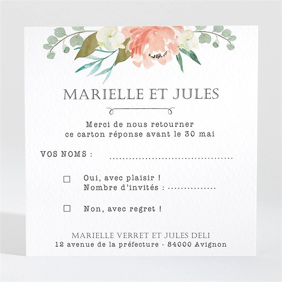 Carton réponse mariage belle union