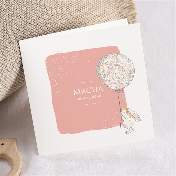 Faire-part naissance Tendre lapin réf.N45175