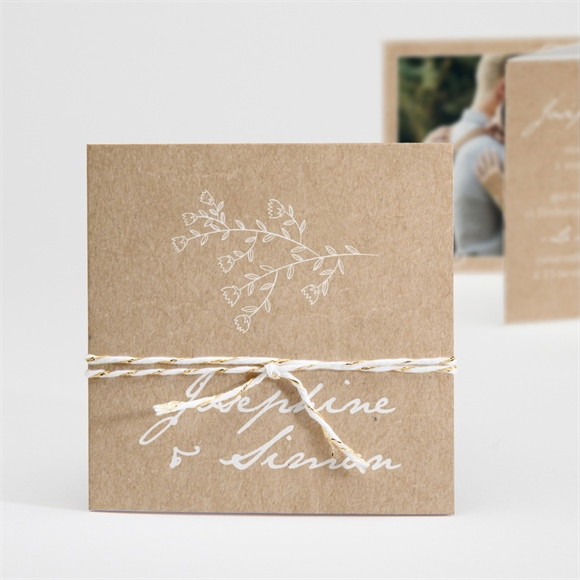 Faire-part mariage Typo & Kraft réf.N83058