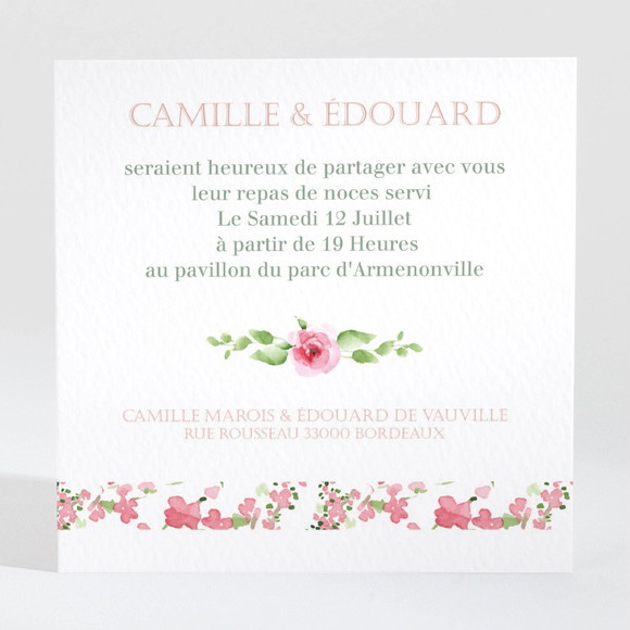 Carton d'invitation mariage Fraicheur réf.N3001382