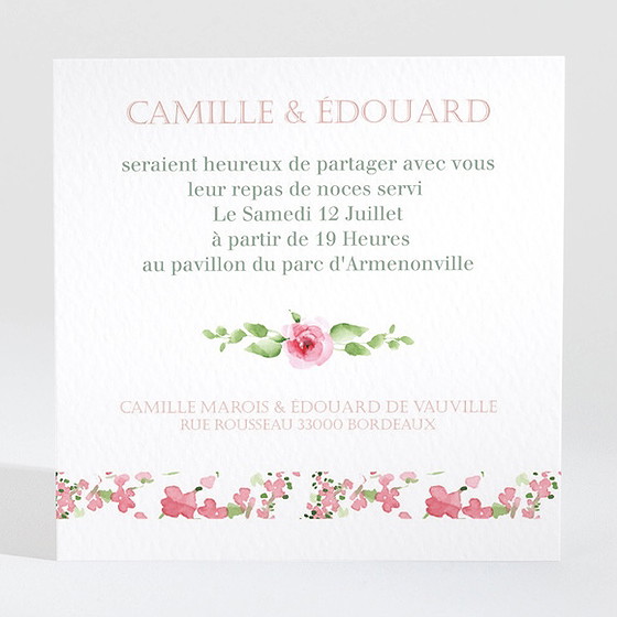 Carton d'invitation mariage fraicheur