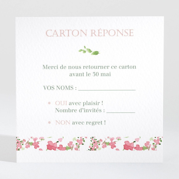 Carton réponse mariage Fraicheur réf.N3001383