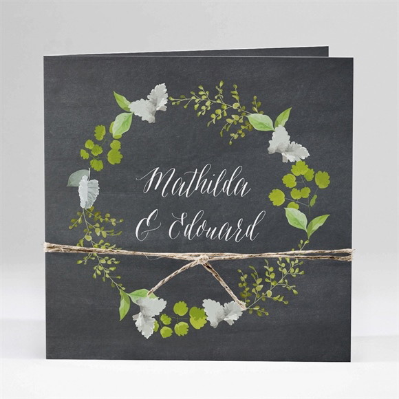 Faire-part mariage Couronne en ardoise réf.N45177