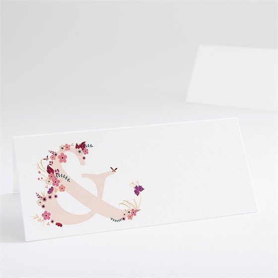 Marque-place mariage esperluette liberty