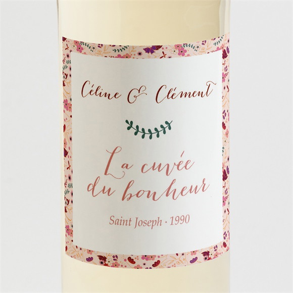 Etiquette de bouteille mariage Esperluette Liberty réf.N3001392