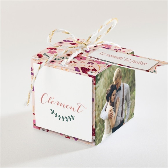 Boîte de dragées mariage Esperluette Liberty réf.N340101