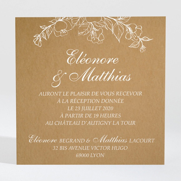 Carton d'invitation mariage Belle découverte réf.N3001393