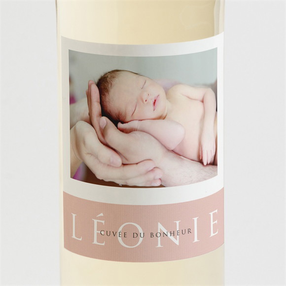 Etiquette de bouteille naissance 3 photos pour une princesse réf.N3001397