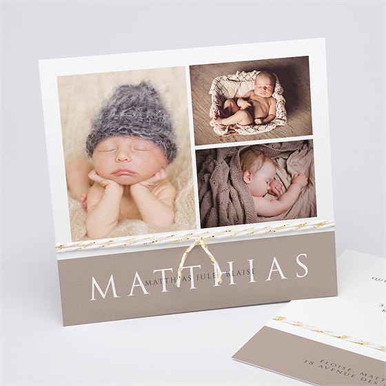 Faire-part naissance 3 délicates photos