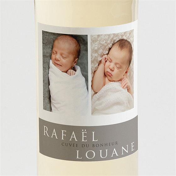 Etiquette de bouteille naissance eux