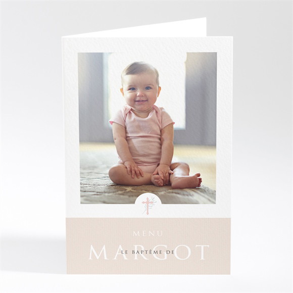Menu baptême Poésie minimaliste réf.N401799