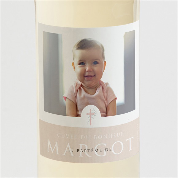 Etiquette de bouteille baptême Poésie minimaliste réf.N3001405