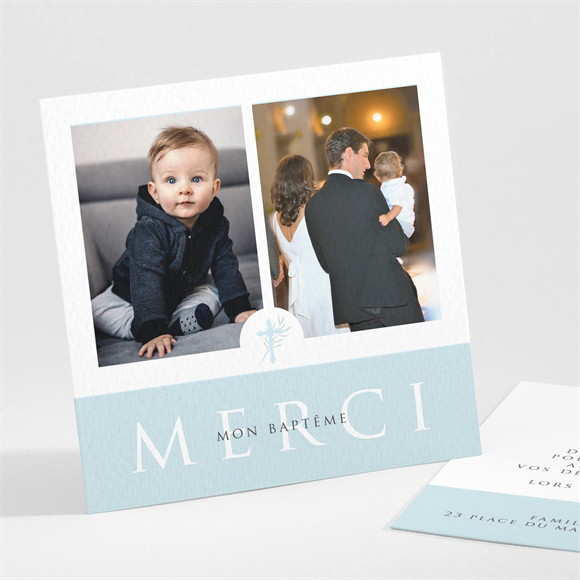 Remerciement baptême Filigrane pastel réf.N30138