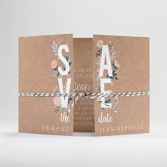 Faire-part mariage délicat dénouement