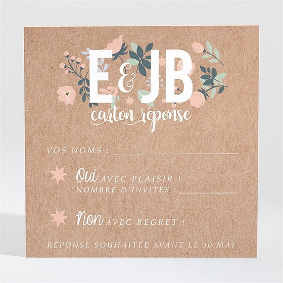 Carton réponse mariage délicat dénouement