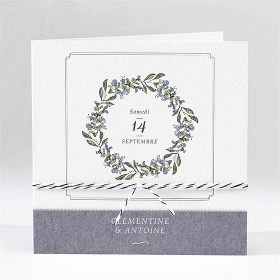 Faire-part mariage végétal retro