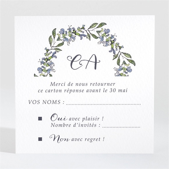 Carton réponse mariage Végétal retro réf.N3001413