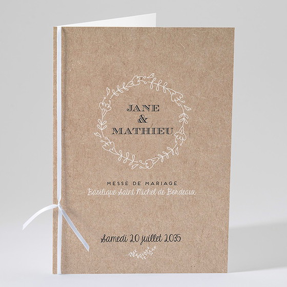Livret de messe mariage kraft en folie