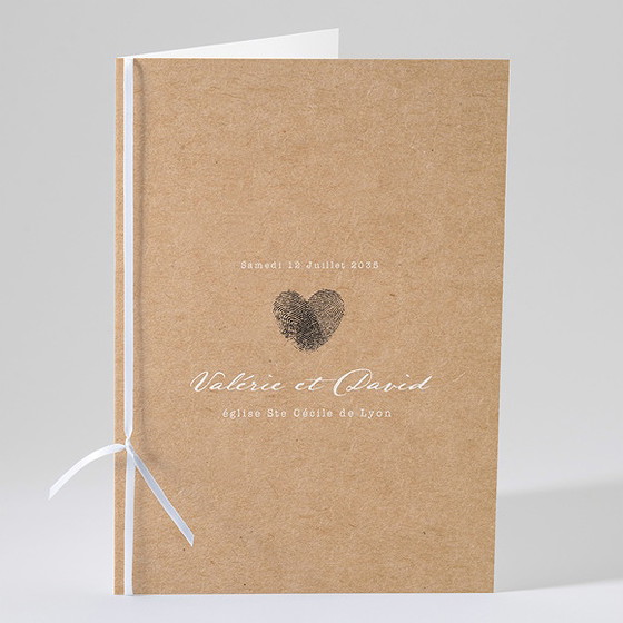 Livret de messe mariage coeur croisé