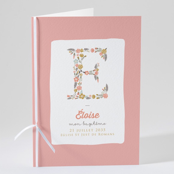 Livret de messe baptême Initiales à motifs réf.N49111