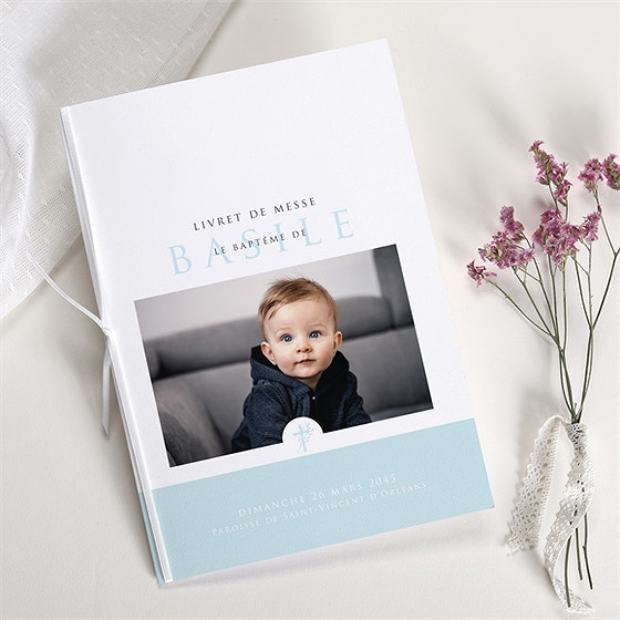 Livret de messe baptême filigrane pastel