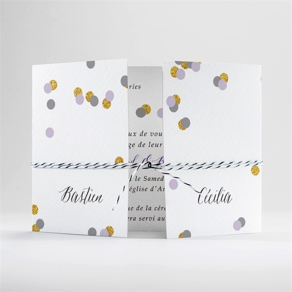 Faire-part mariage Doux confettis réf.N70170