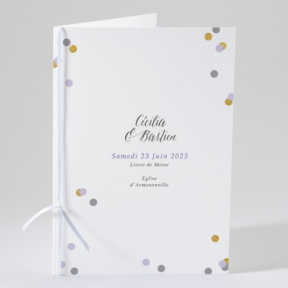 Livret de messe mariage Doux confettis réf.N49117
