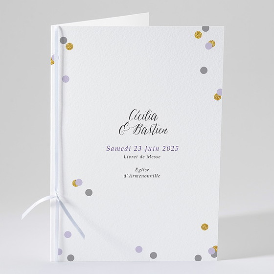 Livret de messe mariage doux confettis