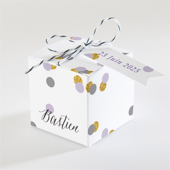 Boîte de dragées mariage Doux confettis réf.N340117