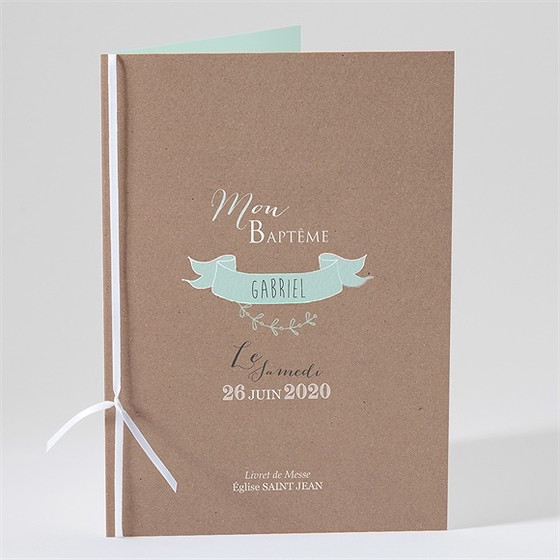 Livret de messe baptême pictos rond et kraft