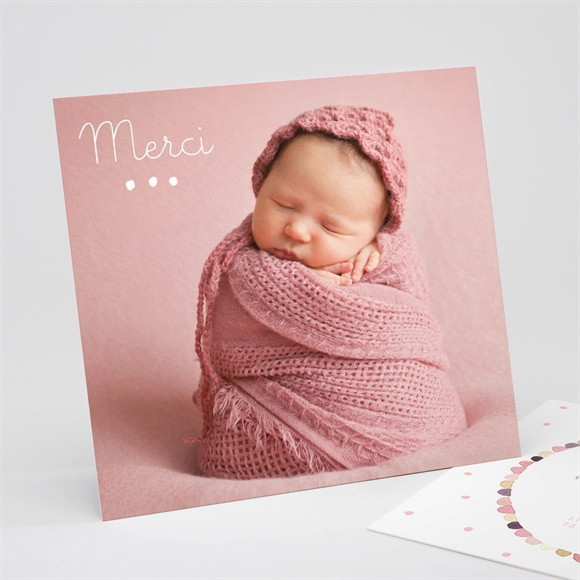 Remerciement naissance Pastel photo réf.N311207