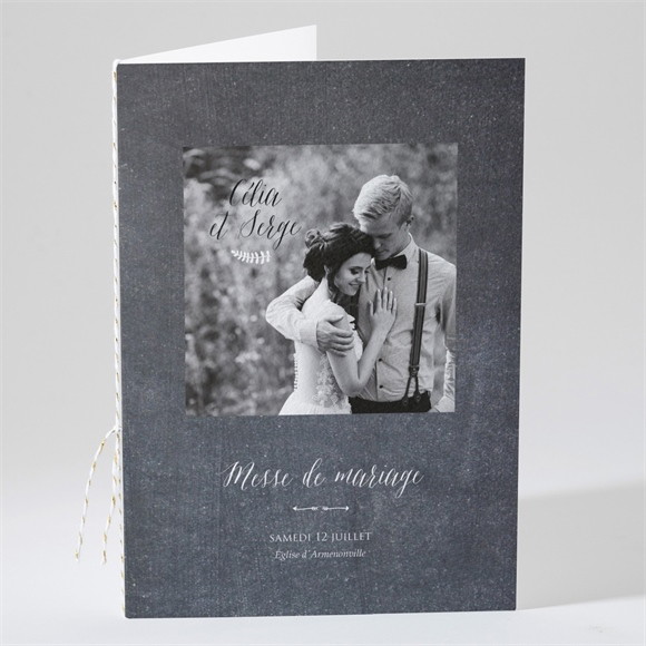 Livret de messe mariage Annonce ardoisée réf.N49132