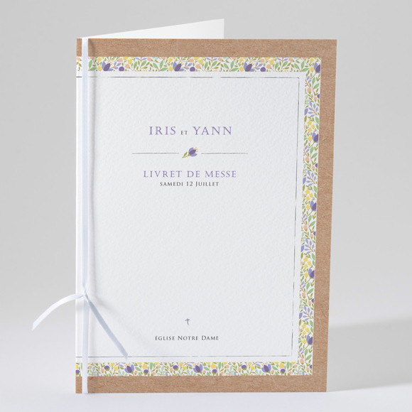 Livret de messe mariage Kraft et floral réf.N49135