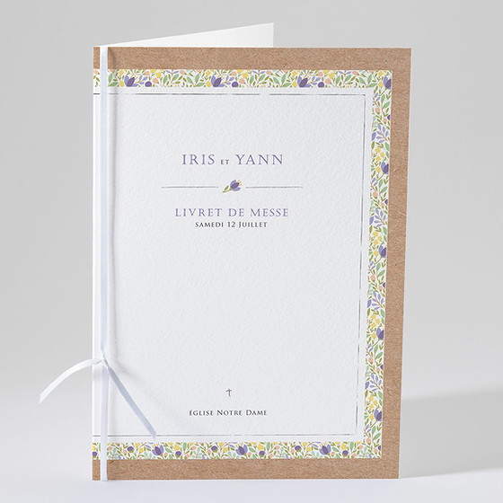 Livret de messe mariage kraft et floral