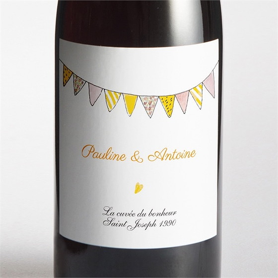 Etiquette de bouteille mariage connivence