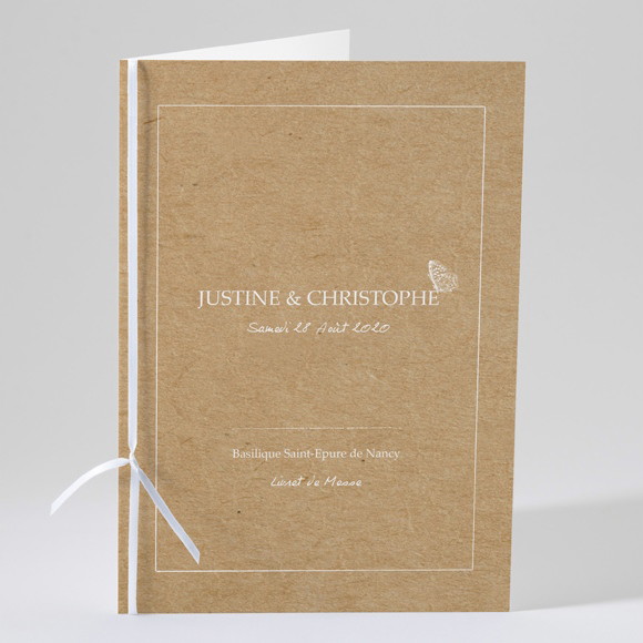 Livret de messe mariage Un Papillon sur le Kraft réf.N49137