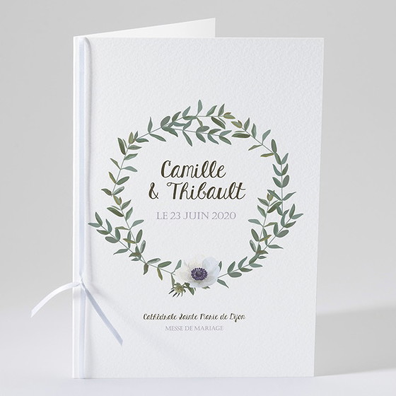 Livret de messe mariage couronne d'olivier
