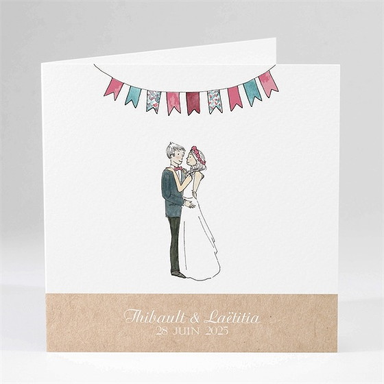 Faire-part mariage nos 2 petits mariés