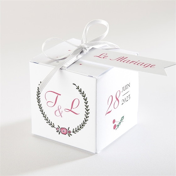 Boîte de dragées mariage nos 2 petits mariés