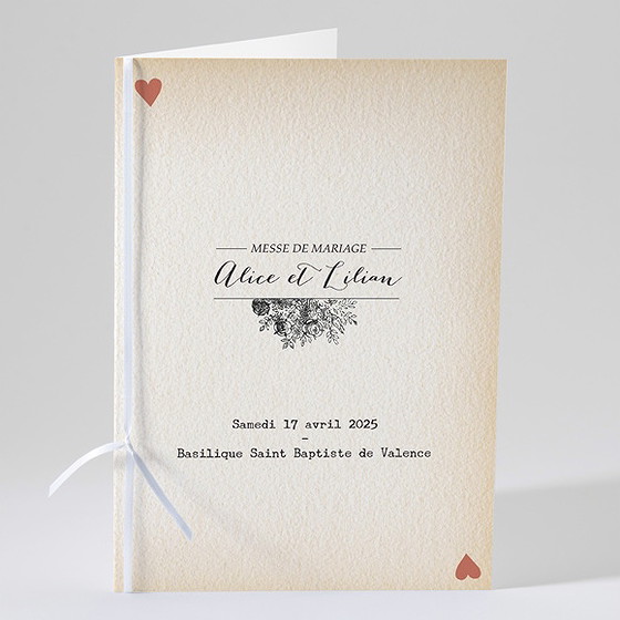 Livret de messe mariage atout coeur