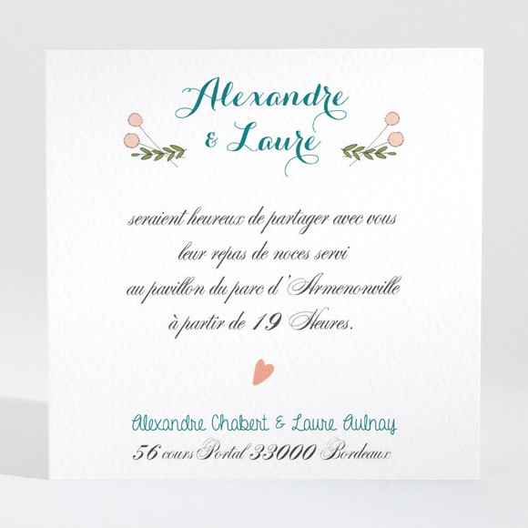 Carton d'invitation mariage Love Bohème réf.N3001426